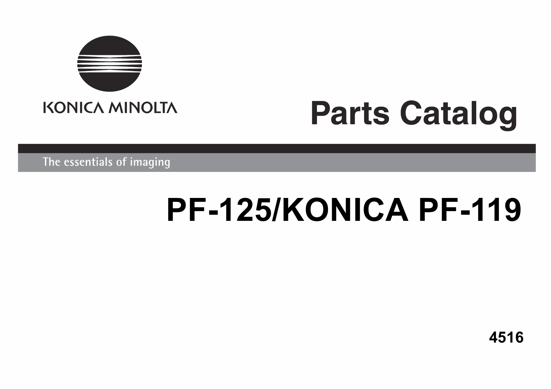 Konica-Minolta Options PF-125 4516 Parts Manual-1